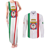 Personalized Italy Apulia Couples Matching Tank Maxi Dress and Long Sleeve Button Shirt Inspiration Flags Style