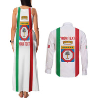 Personalized Italy Apulia Couples Matching Tank Maxi Dress and Long Sleeve Button Shirt Inspiration Flags Style