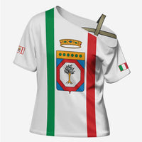Personalized Italy Apulia Cross Shoulder Shirt Inspiration Flags Style - Wonder Print Shop