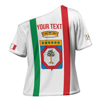 Personalized Italy Apulia Cross Shoulder Shirt Inspiration Flags Style - Wonder Print Shop