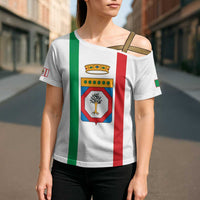 Personalized Italy Apulia Cross Shoulder Shirt Inspiration Flags Style - Wonder Print Shop