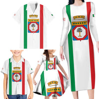 Personalized Italy Apulia Family Matching Long Sleeve Bodycon Dress and Hawaiian Shirt Inspiration Flags Style