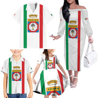 Personalized Italy Apulia Family Matching Off The Shoulder Long Sleeve Dress and Hawaiian Shirt Inspiration Flags Style