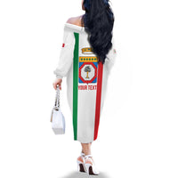 Personalized Italy Apulia Family Matching Off The Shoulder Long Sleeve Dress and Hawaiian Shirt Inspiration Flags Style