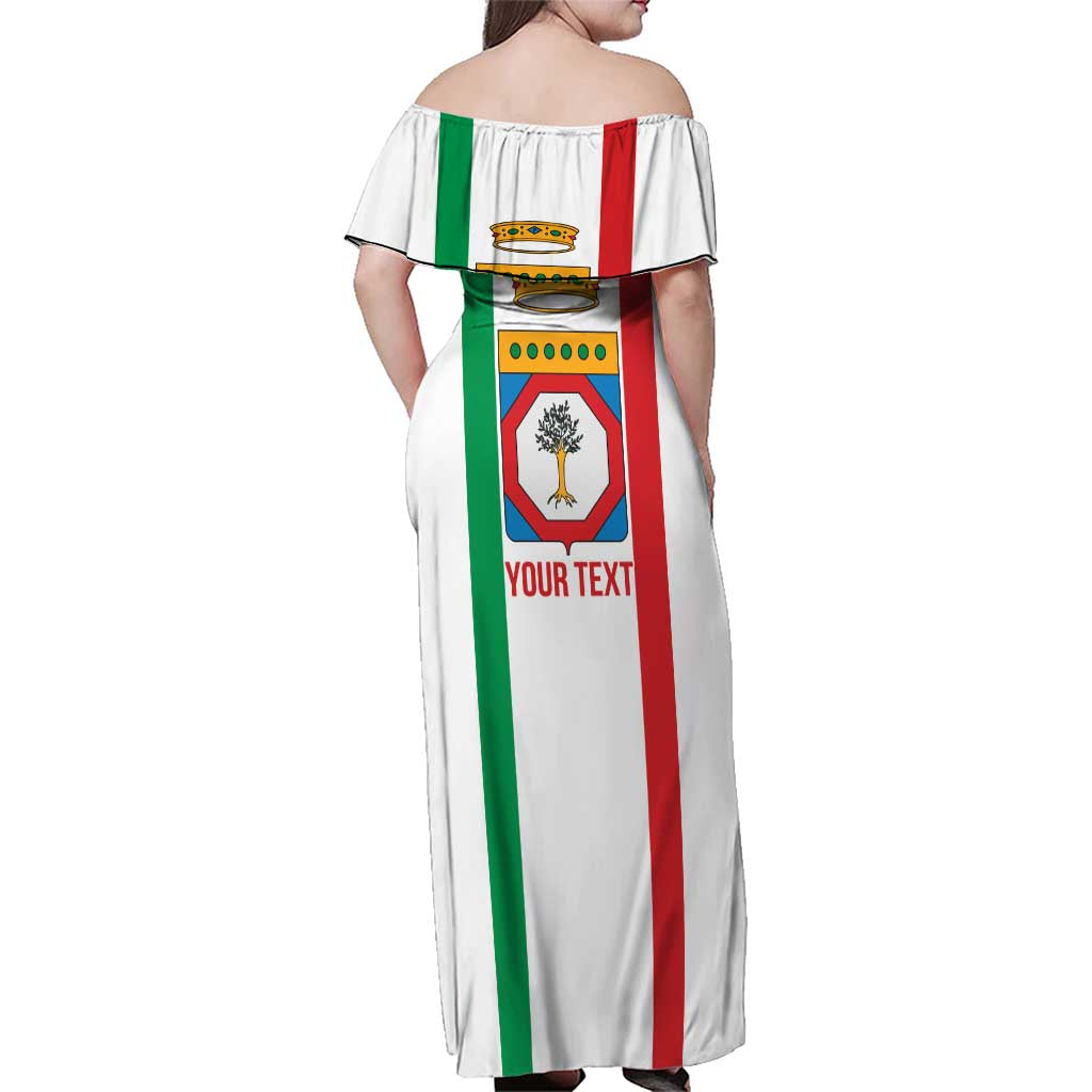 Personalized Italy Apulia Family Matching Off Shoulder Maxi Dress and Hawaiian Shirt Inspiration Flags Style