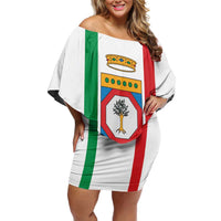Personalized Italy Apulia Family Matching Off Shoulder Short Dress and Hawaiian Shirt Inspiration Flags Style