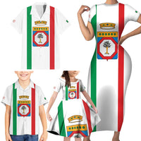 Personalized Italy Apulia Family Matching Short Sleeve Bodycon Dress and Hawaiian Shirt Inspiration Flags Style
