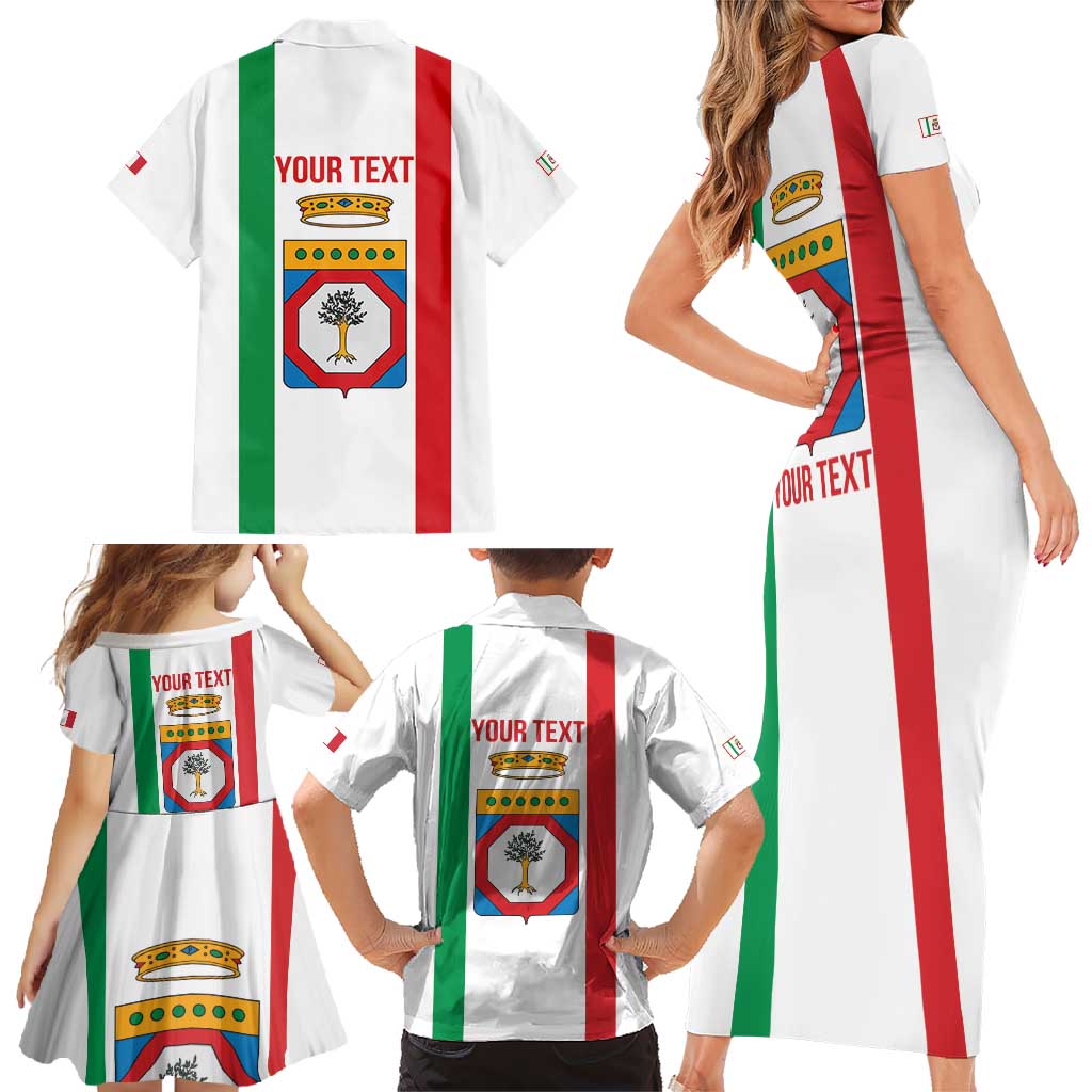 Personalized Italy Apulia Family Matching Short Sleeve Bodycon Dress and Hawaiian Shirt Inspiration Flags Style