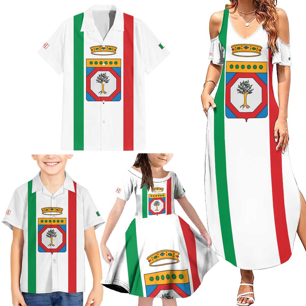 Personalized Italy Apulia Family Matching Summer Maxi Dress and Hawaiian Shirt Inspiration Flags Style