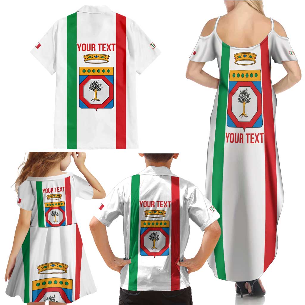 Personalized Italy Apulia Family Matching Summer Maxi Dress and Hawaiian Shirt Inspiration Flags Style