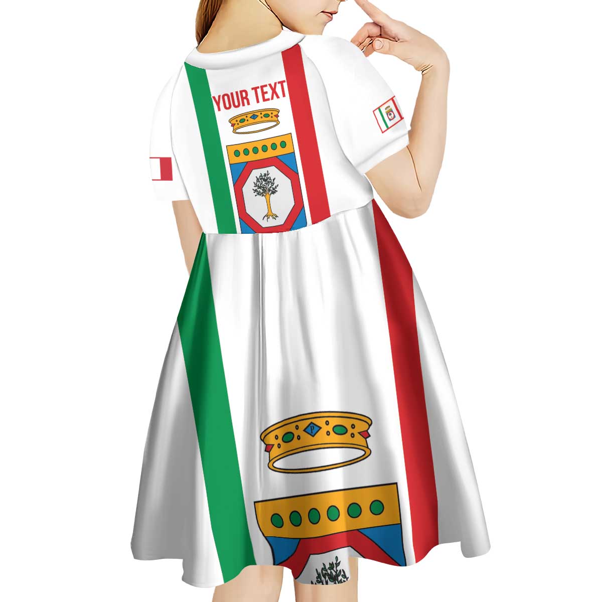 Personalized Italy Apulia Kid Short Sleeve Dress Inspiration Flags Style