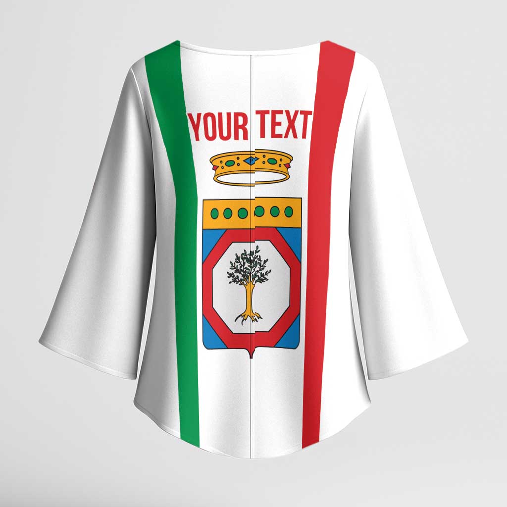 Personalized Italy Apulia Kimono Sleeve Blouse Inspiration Flags Style - Wonder Print Shop