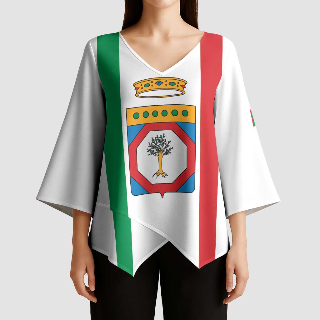 Personalized Italy Apulia Kimono Sleeve Blouse Inspiration Flags Style - Wonder Print Shop