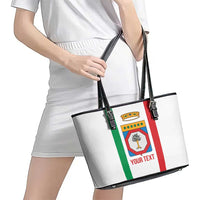 Personalized Italy Apulia Leather Tote Bag Inspiration Flags Style