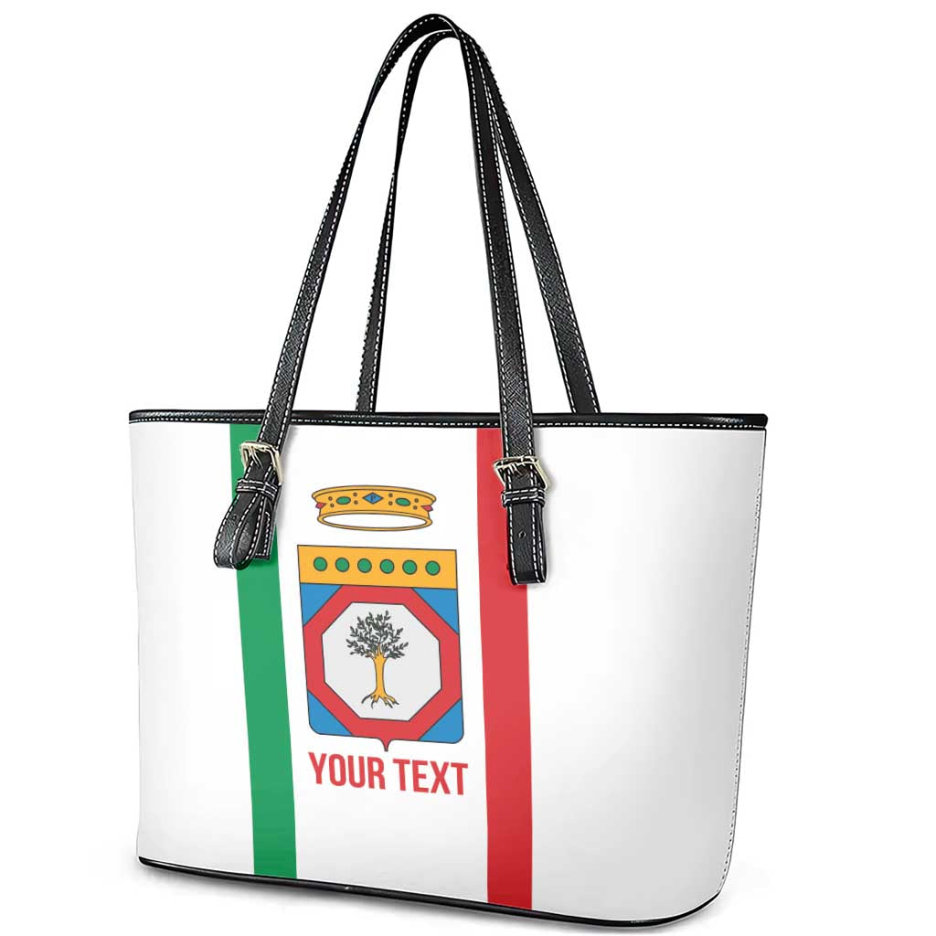 Personalized Italy Apulia Leather Tote Bag Inspiration Flags Style