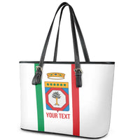 Personalized Italy Apulia Leather Tote Bag Inspiration Flags Style