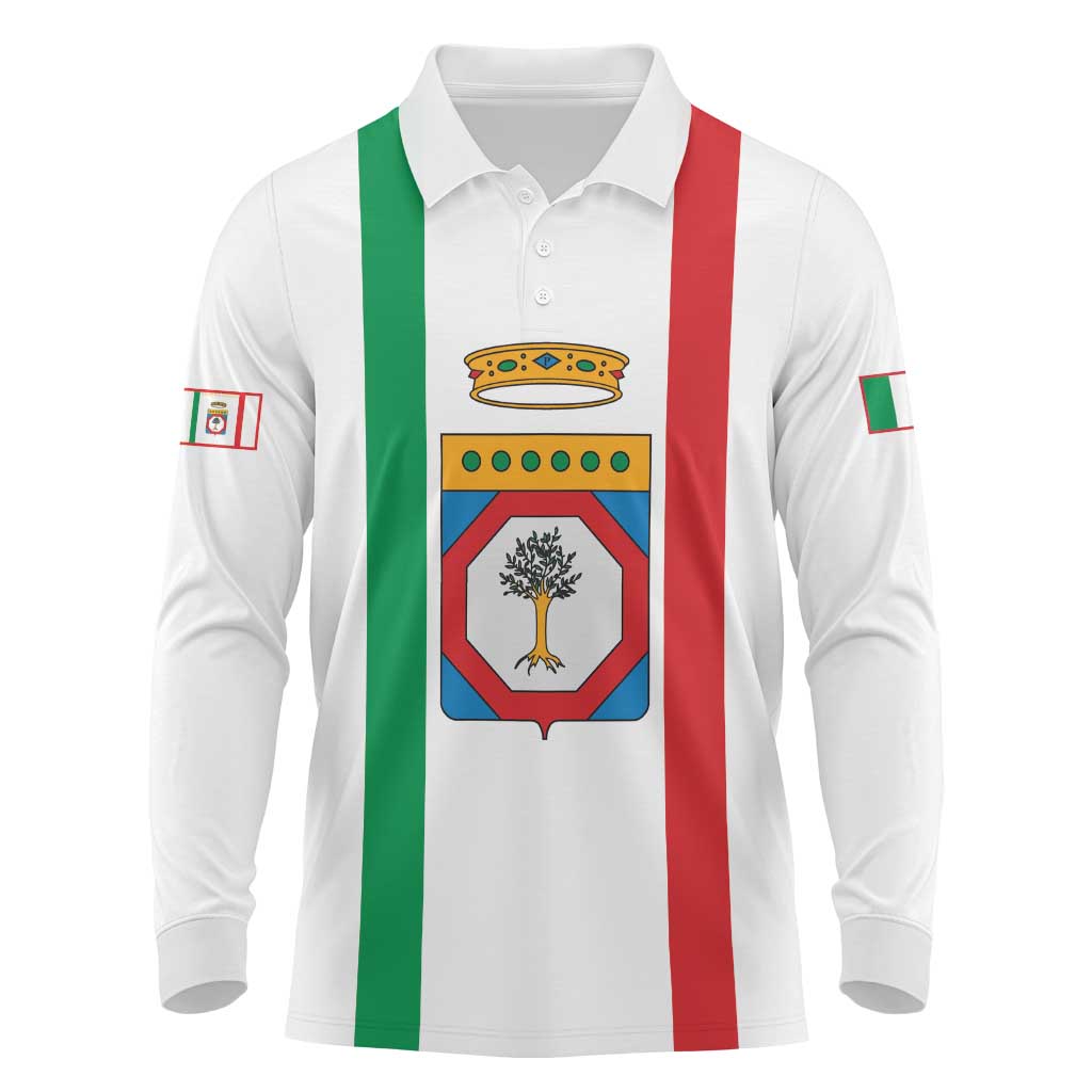 Personalized Italy Apulia Long Sleeve Polo Shirt Inspiration Flags Style