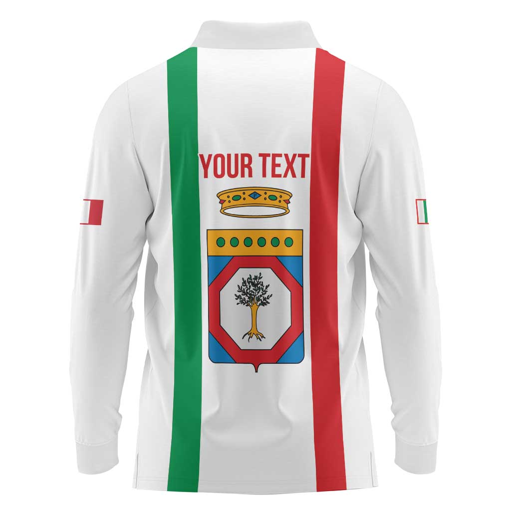 Personalized Italy Apulia Long Sleeve Polo Shirt Inspiration Flags Style