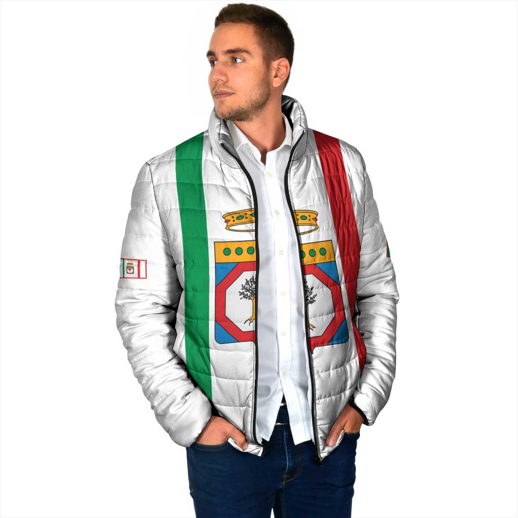Personalized Italy Apulia Padded Jacket Inspiration Flags Style - Wonder Print Shop