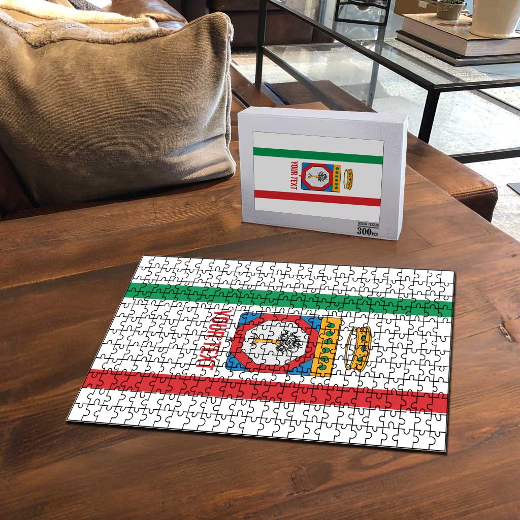 Personalized Italy Apulia Puzzle Inspiration Flags Style - Wonder Print Shop