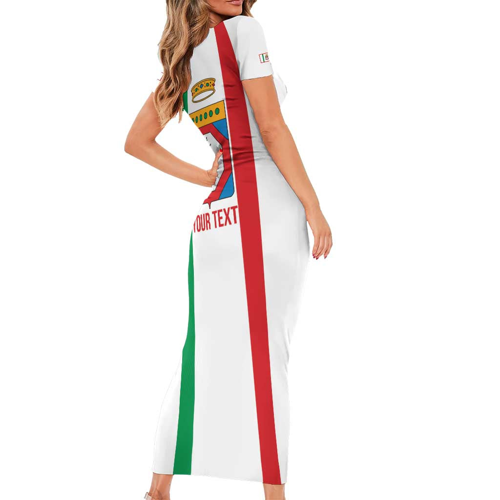 Personalized Italy Apulia Short Sleeve Bodycon Dress Inspiration Flags Style