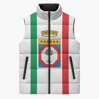 Personalized Italy Apulia Sleeveless Puffer Jacket Inspiration Flags Style - Wonder Print Shop