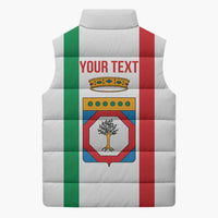 Personalized Italy Apulia Sleeveless Puffer Jacket Inspiration Flags Style - Wonder Print Shop