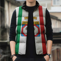 Personalized Italy Apulia Sleeveless Puffer Jacket Inspiration Flags Style - Wonder Print Shop