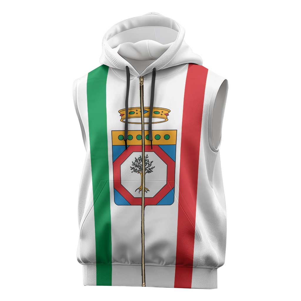 Personalized Italy Apulia Sleeveless Zip Hoodie Inspiration Flags Style - Wonder Print Shop