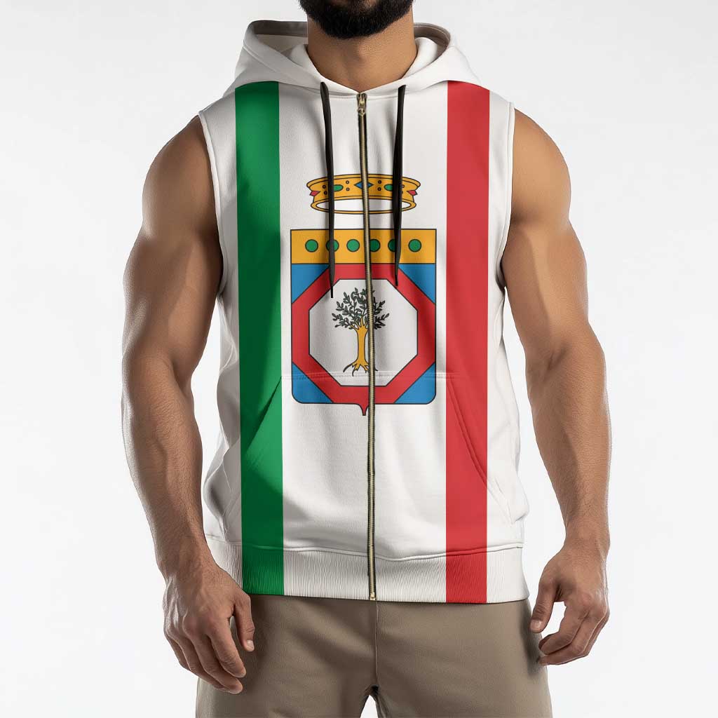 Personalized Italy Apulia Sleeveless Zip Hoodie Inspiration Flags Style - Wonder Print Shop