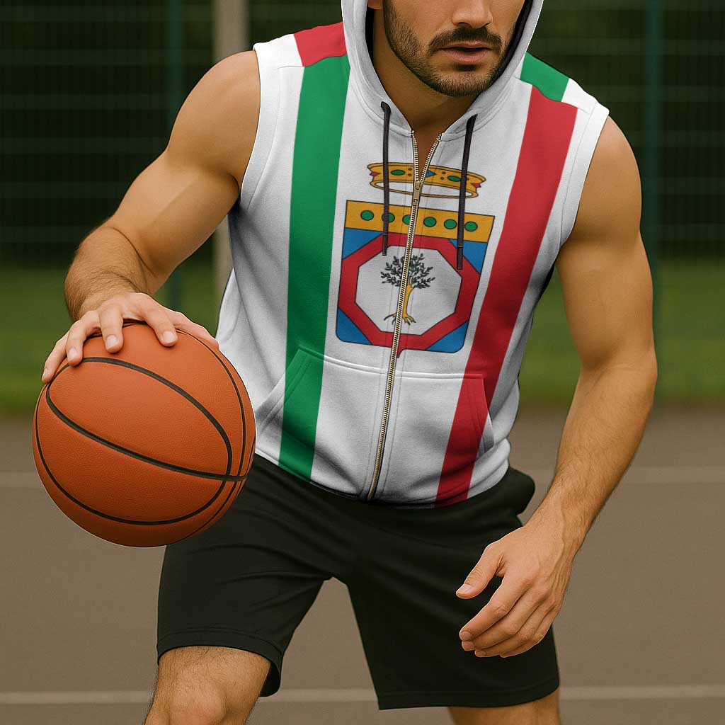 Personalized Italy Apulia Sleeveless Zip Hoodie Inspiration Flags Style - Wonder Print Shop