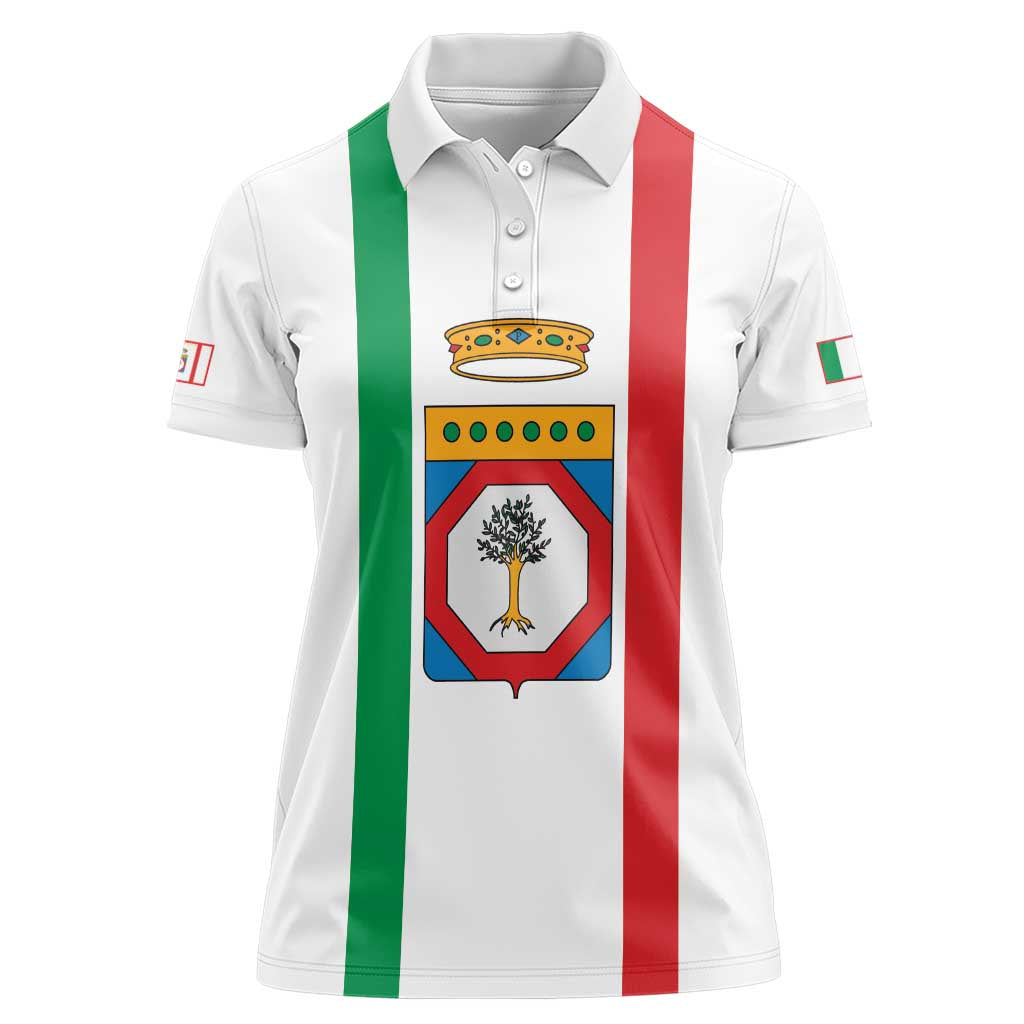 Personalized Italy Apulia Women Polo Shirt Inspiration Flags Style