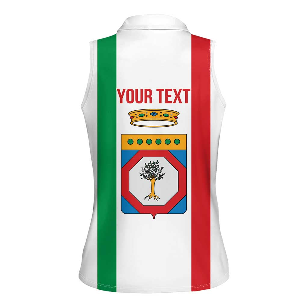 Personalized Italy Apulia Women Sleeveless Polo Shirt Inspiration Flags Style