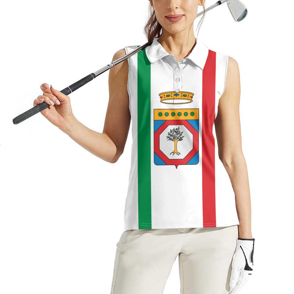 Personalized Italy Apulia Women Sleeveless Polo Shirt Inspiration Flags Style