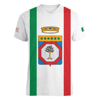 Personalized Italy Apulia Women V-Neck T-Shirt Inspiration Flags Style