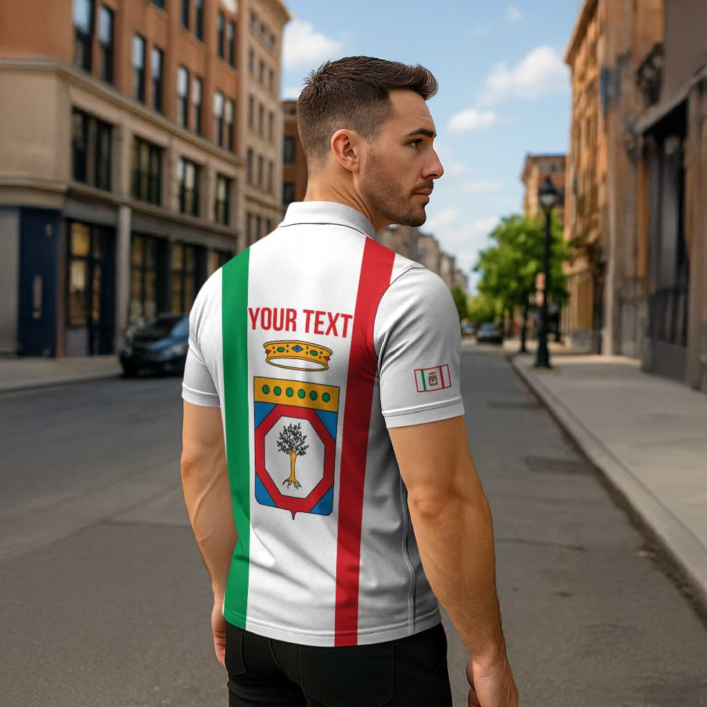 Personalized Italy Apulia Zipper Polo Shirt Inspiration Flags Style - Wonder Print Shop
