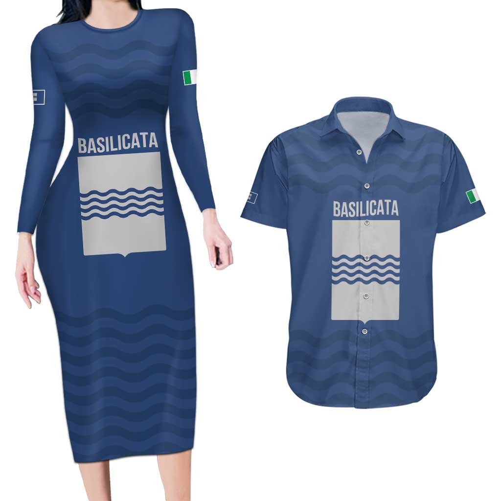 Personalized Italy Basilicata Couples Matching Long Sleeve Bodycon Dress and Hawaiian Shirt Inspiration Flags Style