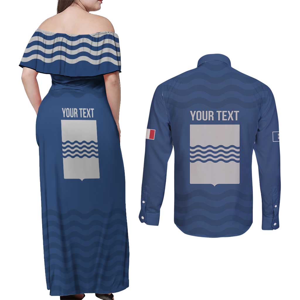 Personalized Italy Basilicata Couples Matching Off Shoulder Maxi Dress and Long Sleeve Button Shirt Inspiration Flags Style