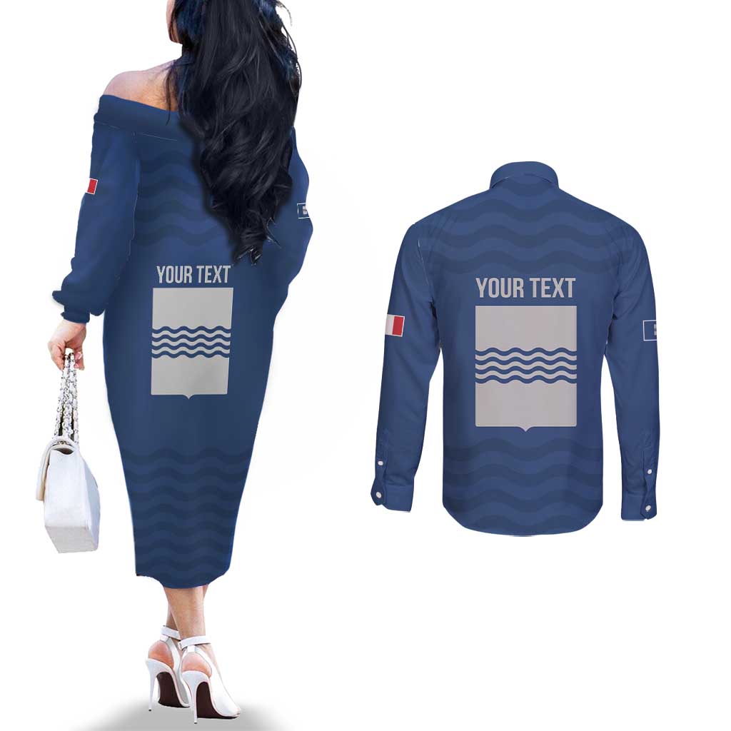 Personalized Italy Basilicata Couples Matching Off The Shoulder Long Sleeve Dress and Long Sleeve Button Shirt Inspiration Flags Style