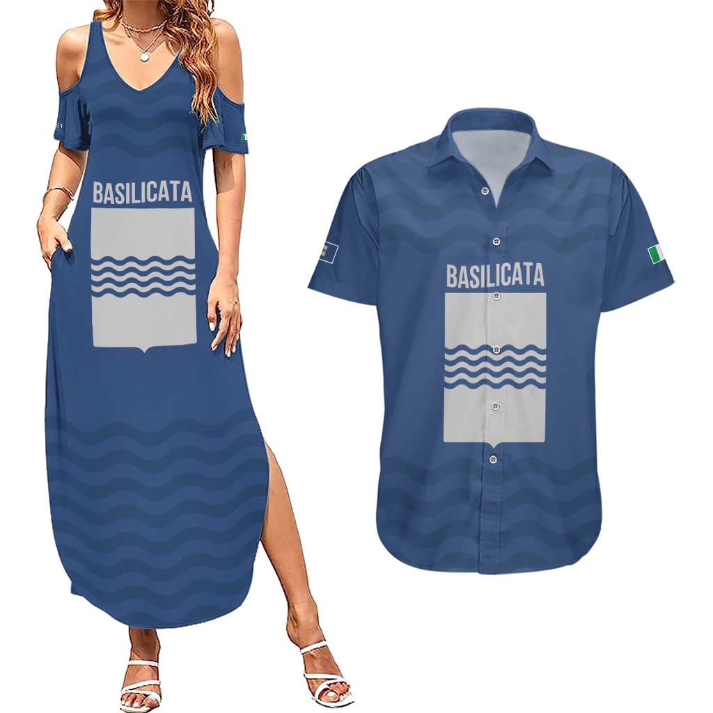 Personalized Italy Basilicata Couples Matching Summer Maxi Dress and Hawaiian Shirt Inspiration Flags Style