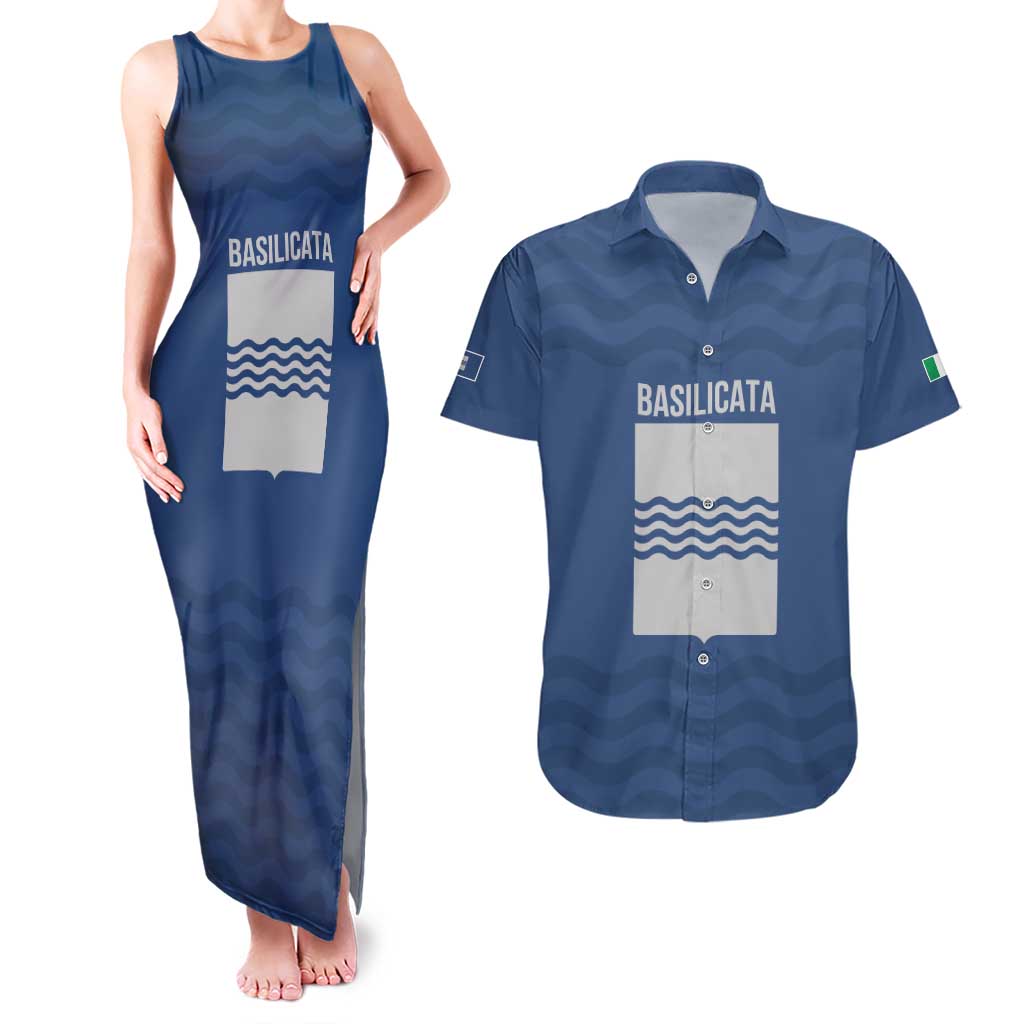 Personalized Italy Basilicata Couples Matching Tank Maxi Dress and Hawaiian Shirt Inspiration Flags Style