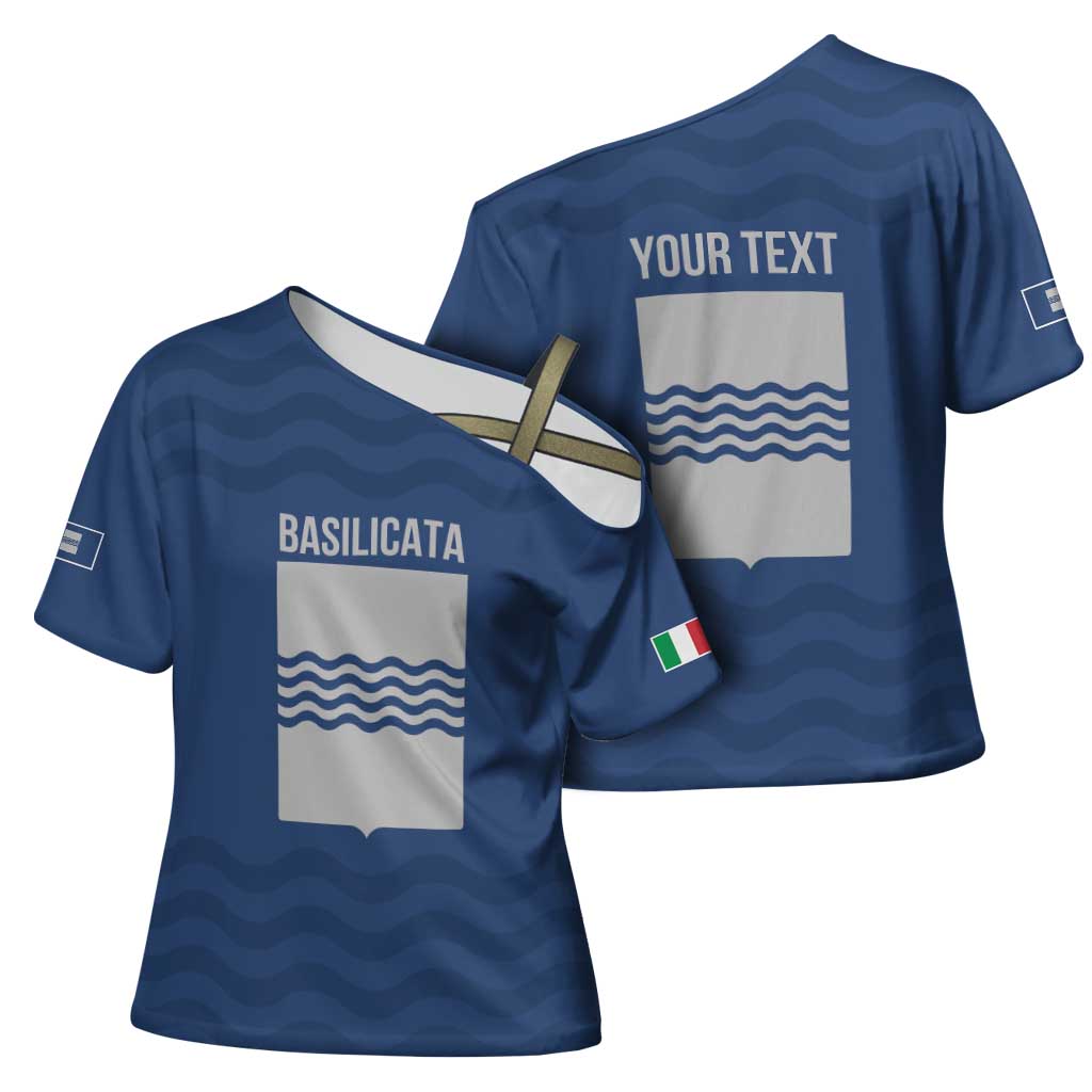 Personalized Italy Basilicata Cross Shoulder Shirt Inspiration Flags Style - Wonder Print Shop