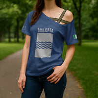 Personalized Italy Basilicata Cross Shoulder Shirt Inspiration Flags Style - Wonder Print Shop