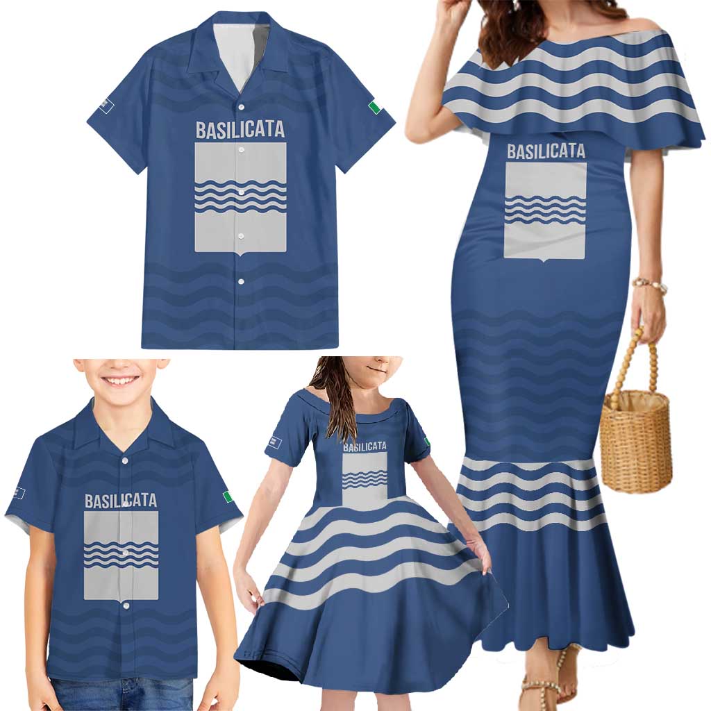 Personalized Italy Basilicata Family Matching Mermaid Dress and Hawaiian Shirt Inspiration Flags Style