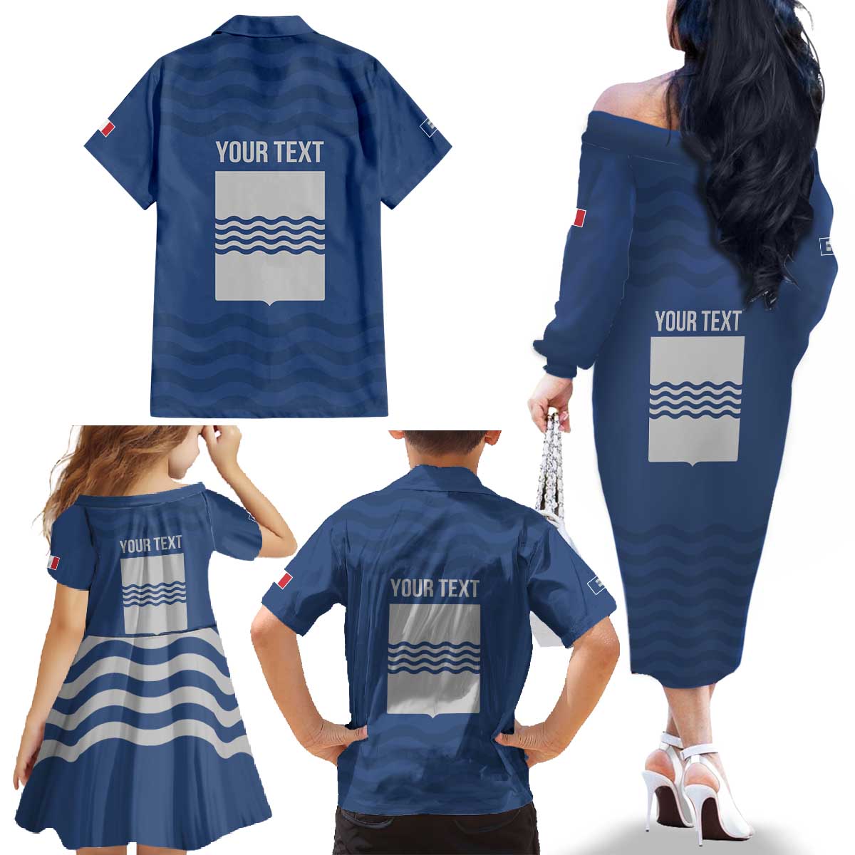 Personalized Italy Basilicata Family Matching Off The Shoulder Long Sleeve Dress and Hawaiian Shirt Inspiration Flags Style