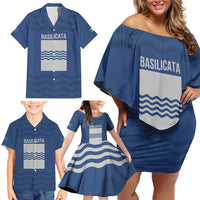 Personalized Italy Basilicata Family Matching Off Shoulder Short Dress and Hawaiian Shirt Inspiration Flags Style
