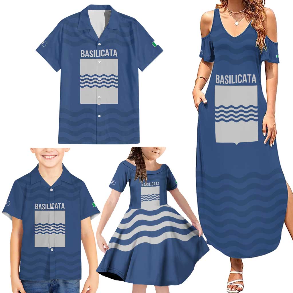 Personalized Italy Basilicata Family Matching Summer Maxi Dress and Hawaiian Shirt Inspiration Flags Style