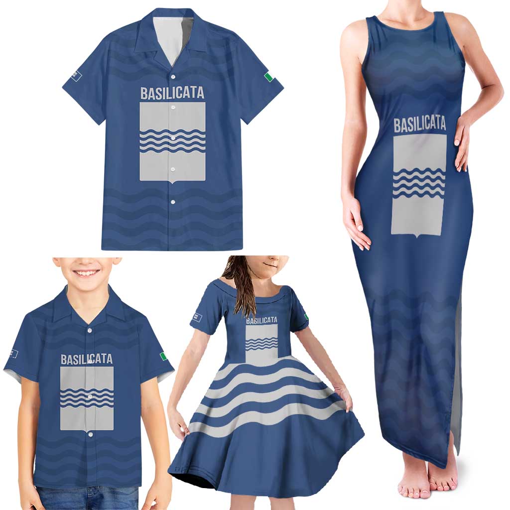 Personalized Italy Basilicata Family Matching Tank Maxi Dress and Hawaiian Shirt Inspiration Flags Style
