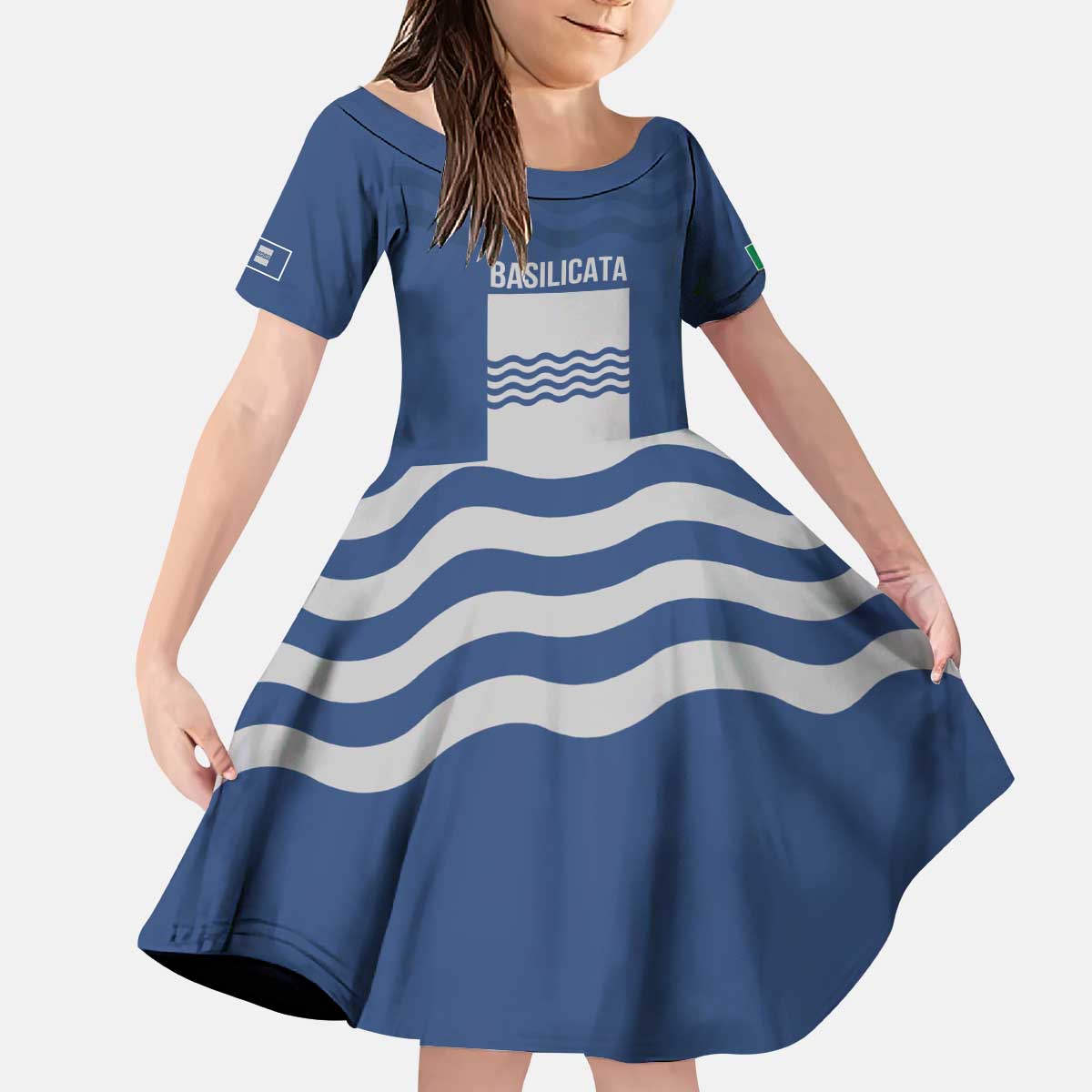 Personalized Italy Basilicata Kid Short Sleeve Dress Inspiration Flags Style