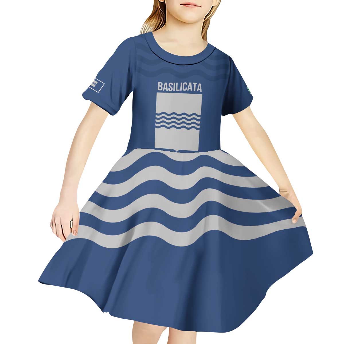 Personalized Italy Basilicata Kid Short Sleeve Dress Inspiration Flags Style